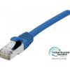 Cordon RJ45 certifié GRS CAT 6A S/FTP TPE snagless bleu - 0,3 m
