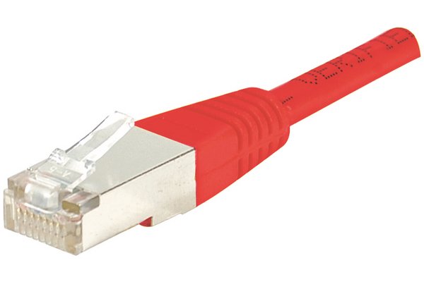 Cordon RJ45 croisé catégorie 6 S/FTP rouge - 10 m