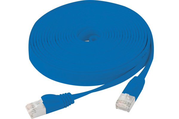 Cordon RJ45 plat catégorie 6 U/FTP snagless bleu - 3 m