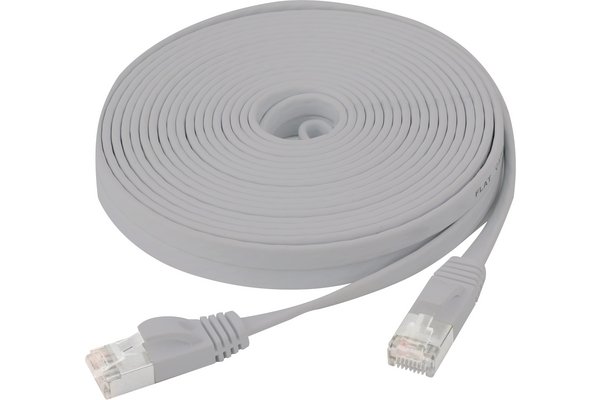 Cordon RJ45 plat catégorie 6 U/FTP snagless gris - 1 m