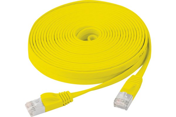 Cordon RJ45 plat catégorie 6 U/FTP snagless jaune - 0.5 m