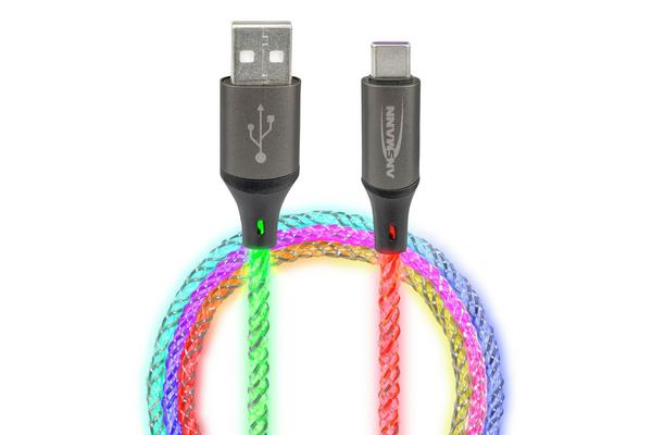Cordon USB-A USB-C PD lumineux 1