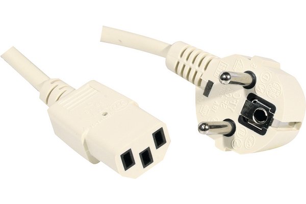 Cordon d alimentation PC CEE7 / C13 beige - 1