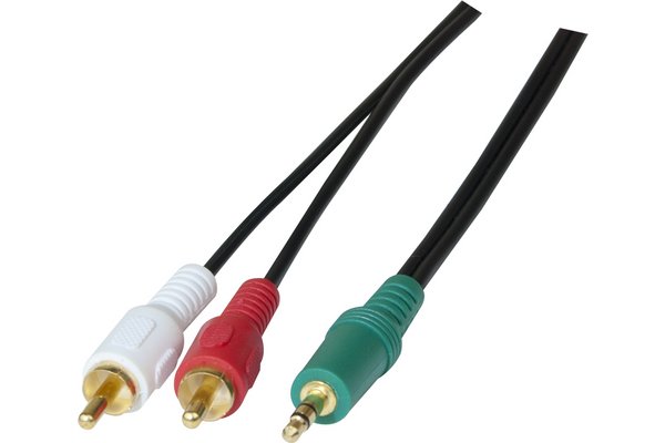 Cordon stéreo Jack 3.5 mm vers 2 x RCA PC99 - 1.8 m