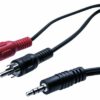 Cordon stéreo Jack 3.5 mm vers 2 x RCAM noir - 1.8 m