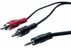 Cordon stéreo Jack 3.5 mm vers 2 x RCAM noir - 1.8 m