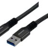DACOMEX CORDON USB3.2 Gen1 A-C 5Gbps 100W (5A) METAL+NYLON ECO RESPONSABLE -1,5m