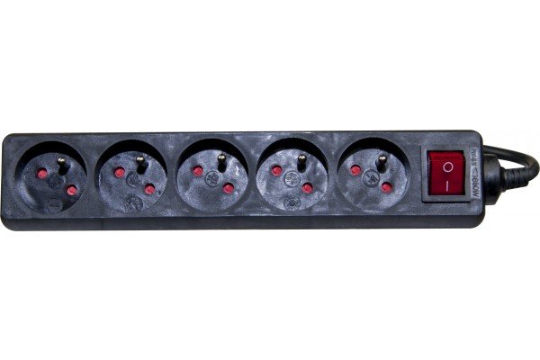 DEXLAN Multiprise 5 prises avec interrupteur noire - 4