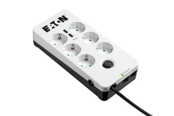 EATON Protection surtension 2500 W - 6 sorties 220 - 250 V - Noir,Blanc (PB6TUD)