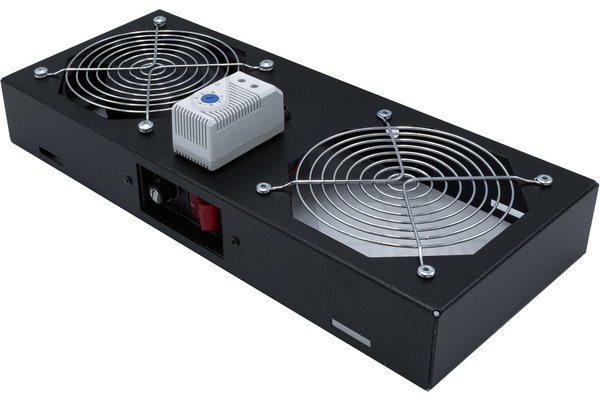 EKIVALAN Kit 1 ventilateur avec thermostat pour coffret -noir