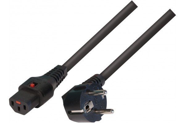 IEC-LOCK Cordon d alimentation CEE7 / C13 à verrouillage noir - 1