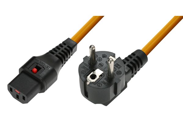 IEC-LOCK Cordon d alimentation CEE7 / C13 à verrouillage orange - 3