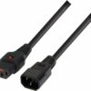 IEC-LOCK Rallonge d alimentation C14 / C13 à verrouillage noire - 1,0 m