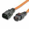 IEC-LOCK Rallonge d alimentation C14 / C13 à verrouillage orange - 3,0 m