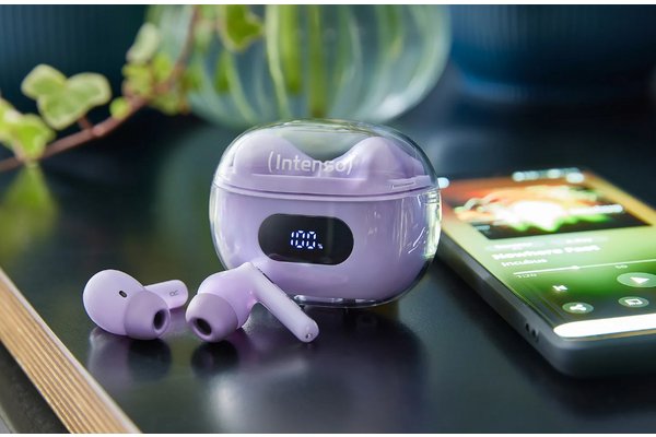 INTENSO Ecouteurs BUDS PLUS sans fil, violets
