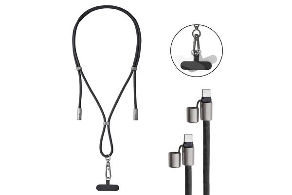 INTENSO Lanière de chargement pour téléphone portable noire