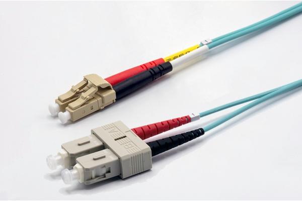 Jarretière zip 2,0mm OM3 50/125 SC-UPC/LC-UPC LSZH aqua 30m