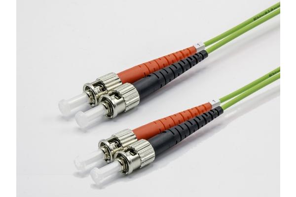 Jarretière zip 2,0mm OM5 50/125 ST-UPC/ST-UPC LSZH lime 15m