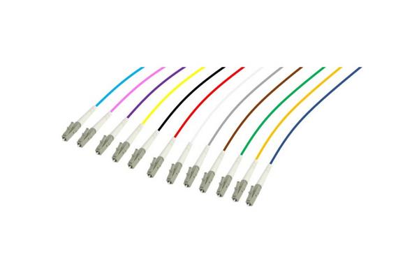 Lot de pigtails OM5 50/125 LC-UPC 900µm 12 couleurs 2m