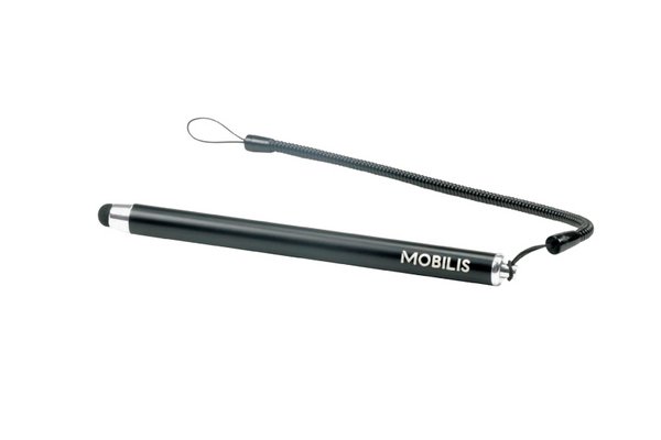 MOBILIS Pack de 10 Stylets capacitifs + Cordon spiralé pour écran tactile - Noir