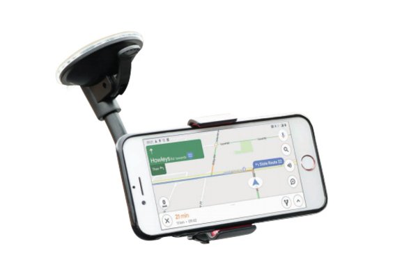 MOBILIS Support à ventouse pour voiture avec clip smartphone - Noir