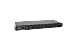 PDU monophasée 3,7 kW avec compteur local, sorties (8 C13, 2