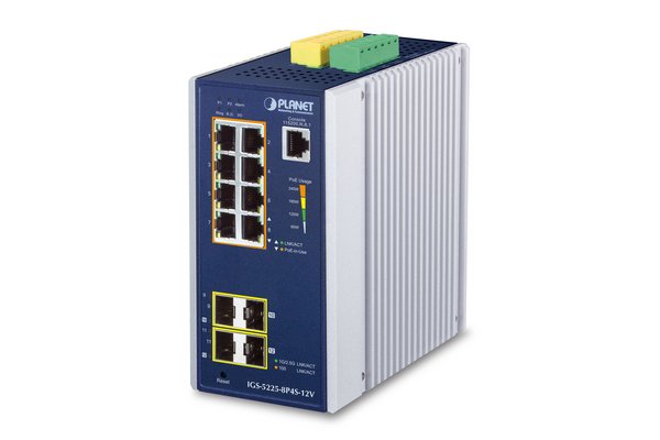 PLANET IGS-5225-8P4S-12V Sw.Indust.8 GigaPoE+ 4 SFP