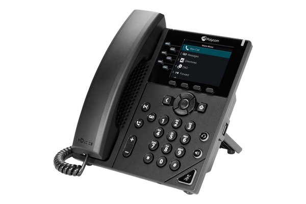POLY VVX 350 téléphone de bureau IP PoE - 6 lignes SIP