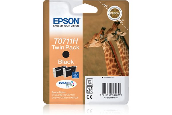 Pack cartouche EPSON C13T07114H10 Série GIRAFE - 2x Noir