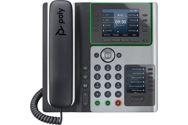 Poly Edge E450 Téléphone VoIP PoE 8/6 lignes SIP 2 x LCD USB-C WiFi & BlueTooth