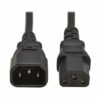Power cable, C13 to C14, H05VV-F, 10A, 0.5M