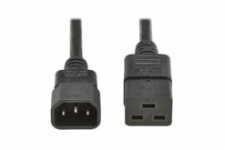 Power cable, C14 to C19, H05VV-F, 10A, 2M