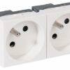 REHAU PRISE ELECTRIQUE DOUBLE 2P+T 45x45 BLANC