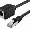 Rallonge cordon RJ45 catégorie 6A S/FTP LS0H snagless noir - 1 m
