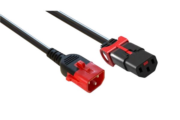 Rallonge d alimentation C14 / C13 à double verrouillage noire -0