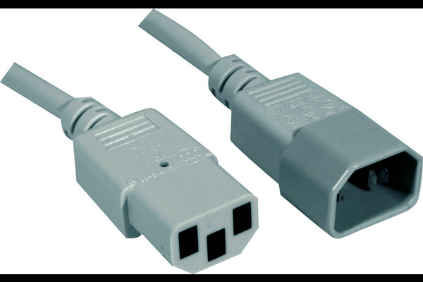 Rallonge d alimentation C14 / C13 grise - 1