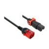 Rallonge d alimentation C14 / C15 à double verrouillage noire -3m