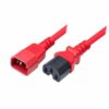 Rallonge secteur C14 / C15 rouge - 1,8 m
