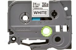 Ruban laminé standard BROTHER Noir/Blanc 24mm - TZE-251