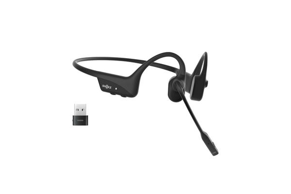 SHOKZ Casque sans-fil à conduction osseuse OpenComm2 UC - USB-A - Noir