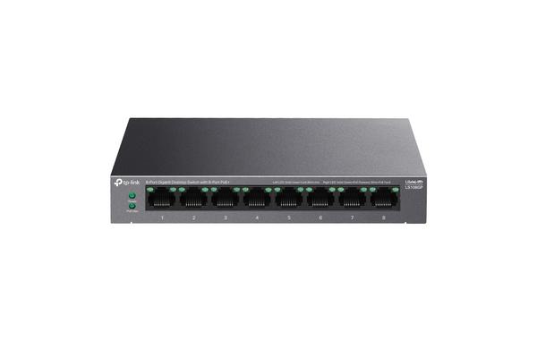 TP-LINK 8-Port Gigabit Switch de bureau with 8-Port PoE+