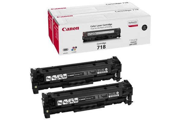 pack toner CANON 2662B005 718BK - 2 x Noir