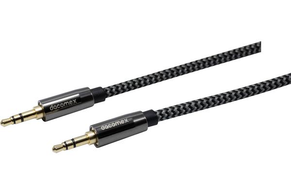 DACOMEX CORDON JACK STEREO 3,5mm METAL + NYLON GRS CERTIFIE-10m