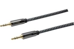 DACOMEX CORDON JACK STEREO 3,5mm METAL + NYLON GRS CERTIFIE-1m