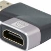 Adaptateur HDMI 2.1 coudé à plat gauche  mâle/femelle
