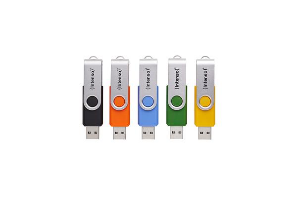 INTENSO Clé USB 2.0 Basic Line - Pack de 5 x 8 Go
