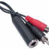 Adaptateur Jack 6.35 mm vers 2 x RCAM - 0,10 m