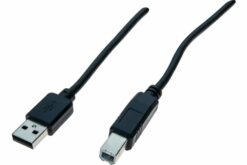 Cordon USB 2.0 type A / B noir - 1,8 m