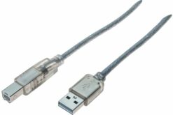 Cordon USB 2.0 type  A / B transparent - 1,8 m