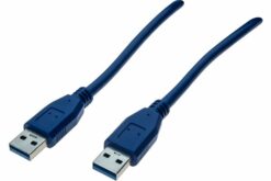 Cordon USB 3.0 type A / A bleu - 2,0 m